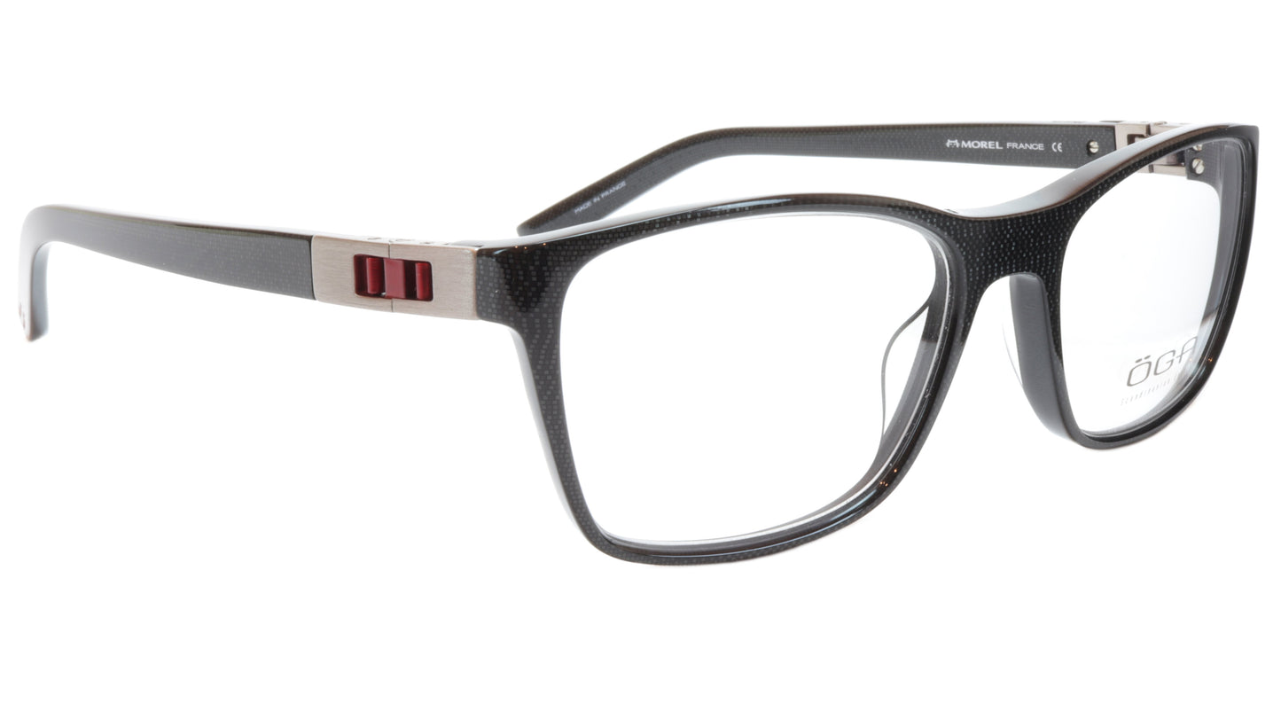 OGA Morel Eyeglasses Frame 73430 NR020 Acetate Black Red France 53-17-140, 37 - Frame Bay