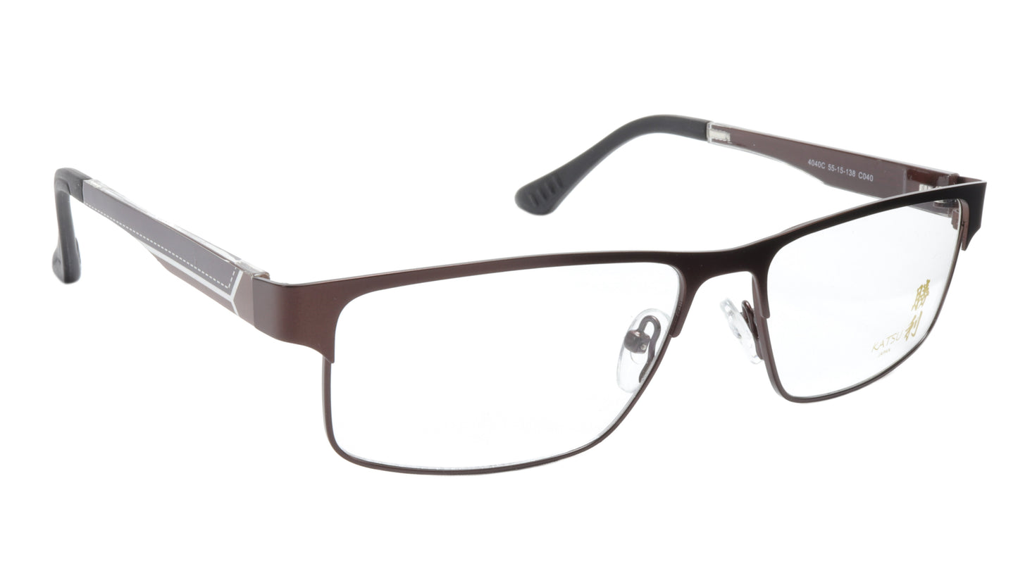 KATSU 4040C C040 Eyeglasses Frame Acetate Metal Bronze 55-15-138 Made In Japan - Frame Bay