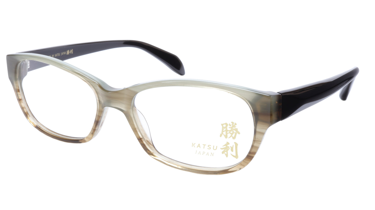 KATSU K8055 COL2 Eyeglasses Frame Acetate Soft Pastel Brown 55-19-145 Japan - Frame Bay