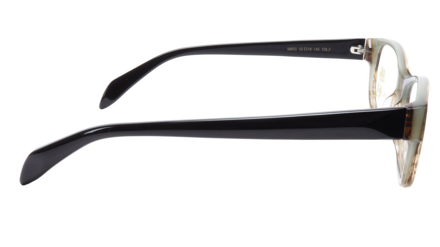 KATSU K8055 COL2 Eyeglasses Frame Acetate Soft Pastel Brown 55-19-145 Japan - Frame Bay