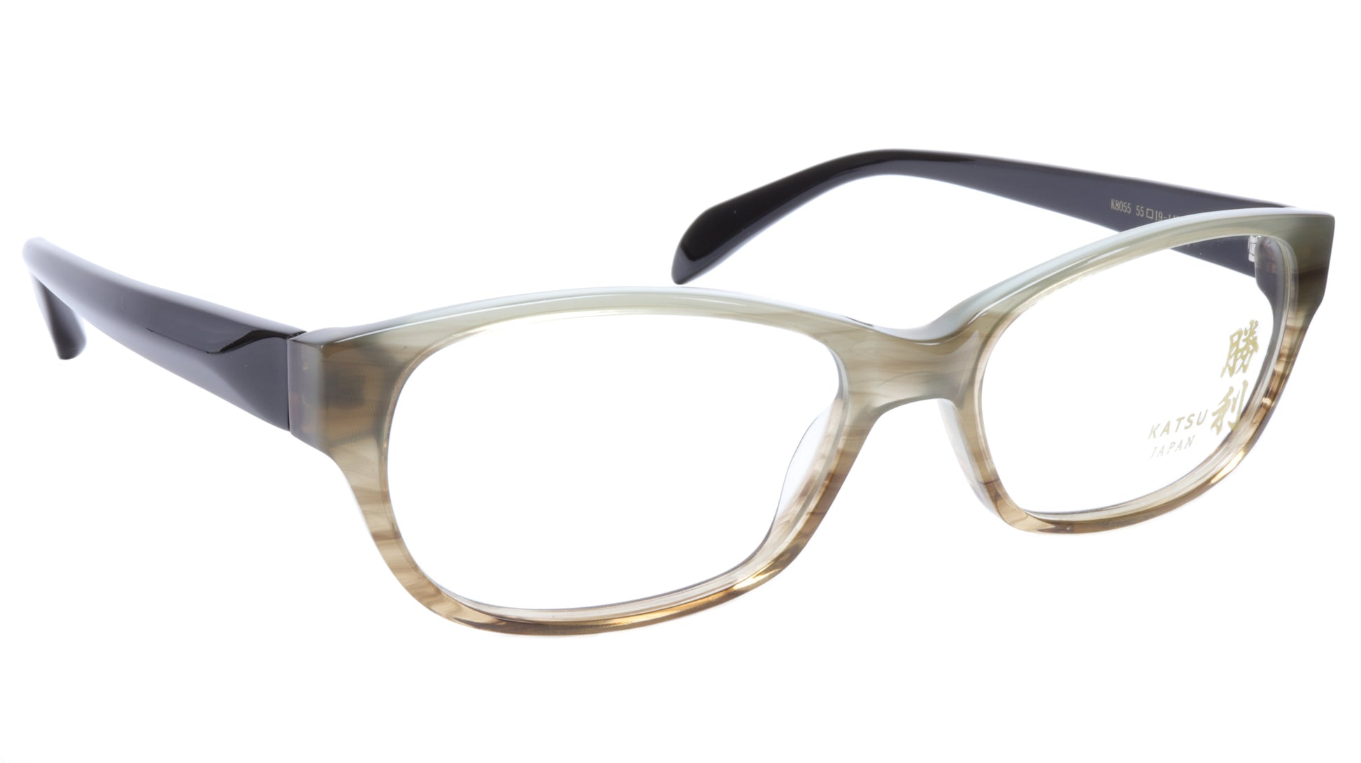 KATSU K8055 COL2 Eyeglasses Frame Acetate Soft Pastel Brown 55-19-145 Japan - Frame Bay