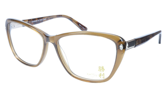 KATSU K8545C C1 Eyeglasses Frame Acetate Saddlebrown Tortoise 54-15-140 Japan - Frame Bay