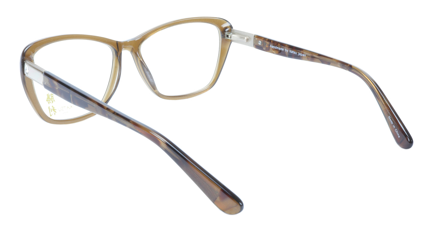 KATSU K8545C C1 Eyeglasses Frame Acetate Saddlebrown Tortoise 54-15-140 Japan - Frame Bay