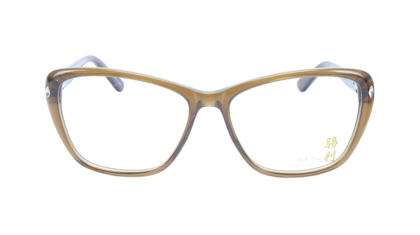 KATSU K8545C C1 Eyeglasses Frame Acetate Saddlebrown Tortoise 54-15-140 Japan - Frame Bay