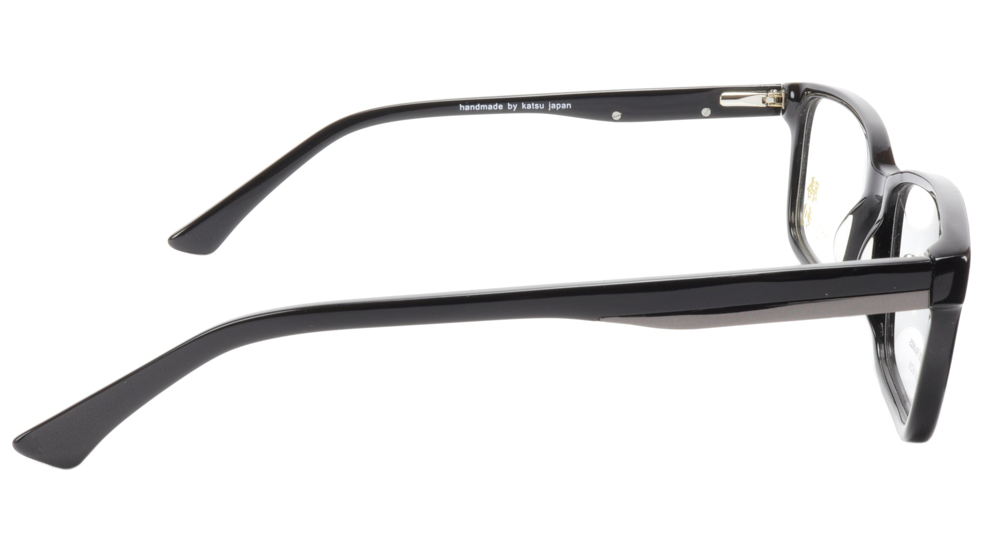 KATSU 6610 Eyeglasses Frame Acetate Black Lacquer 55-18-145 Japan Handmade - Frame Bay