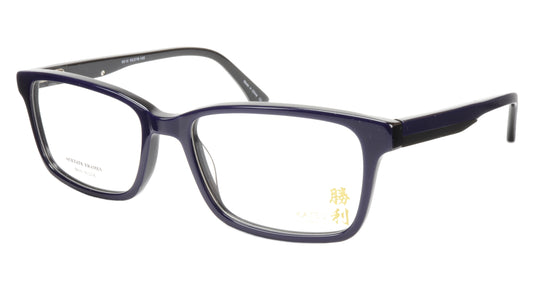 KATSU 6610 C4 Eyeglasses Frame Acetate Dark Blue Black 55-18-145, 40 vertical - Frame Bay