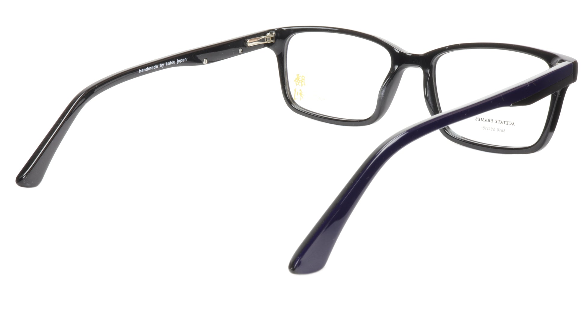 KATSU 6610 C4 Eyeglasses Frame Acetate Dark Blue Black 55-18-145, 40 vertical - Frame Bay