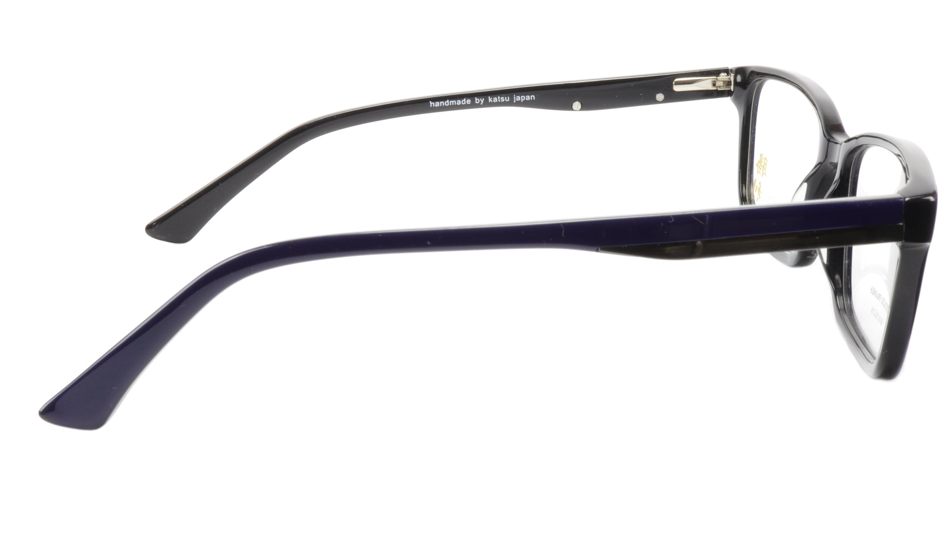 KATSU 6610 C4 Eyeglasses Frame Acetate Dark Blue Black 55-18-145, 40 vertical - Frame Bay