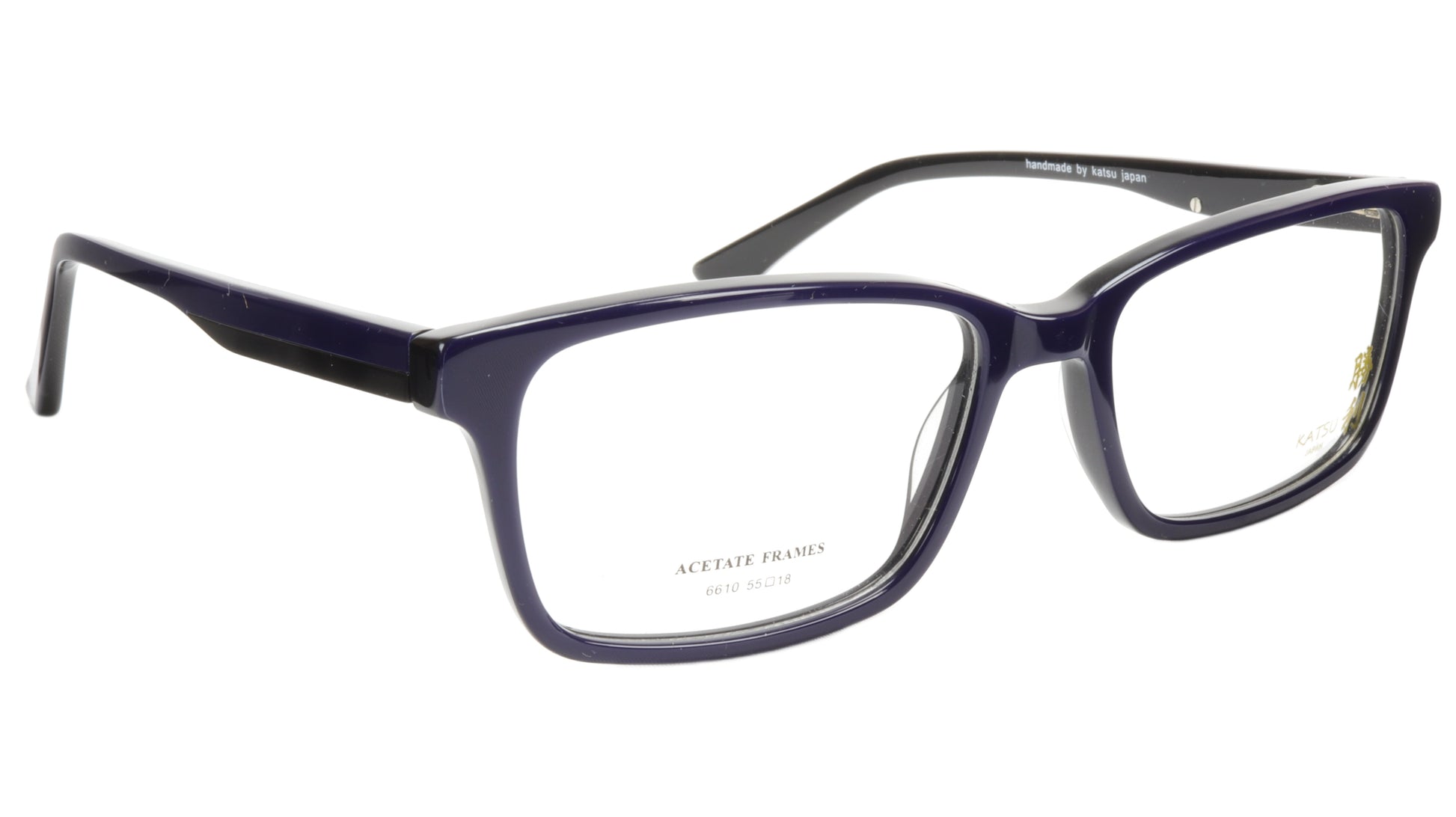 KATSU 6610 C4 Eyeglasses Frame Acetate Dark Blue Black 55-18-145, 40 vertical - Frame Bay