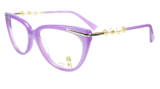 KATSU 8548C C3 Eyeglasses Frame Soft Pink Acetate 54-16-145 Japan Handmade - Frame Bay