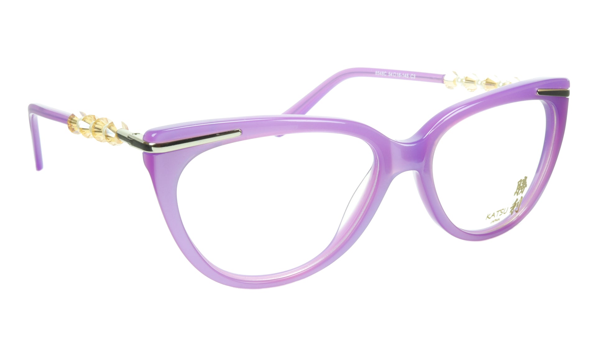 KATSU 8548C C3 Eyeglasses Frame Soft Pink Acetate 54-16-145 Japan Handmade - Frame Bay