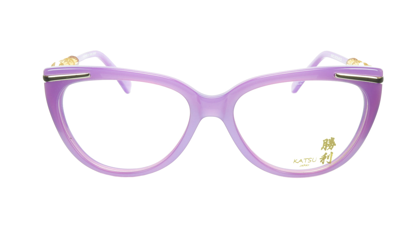 KATSU 8548C C3 Eyeglasses Frame Soft Pink Acetate 54-16-145 Japan Handmade - Frame Bay