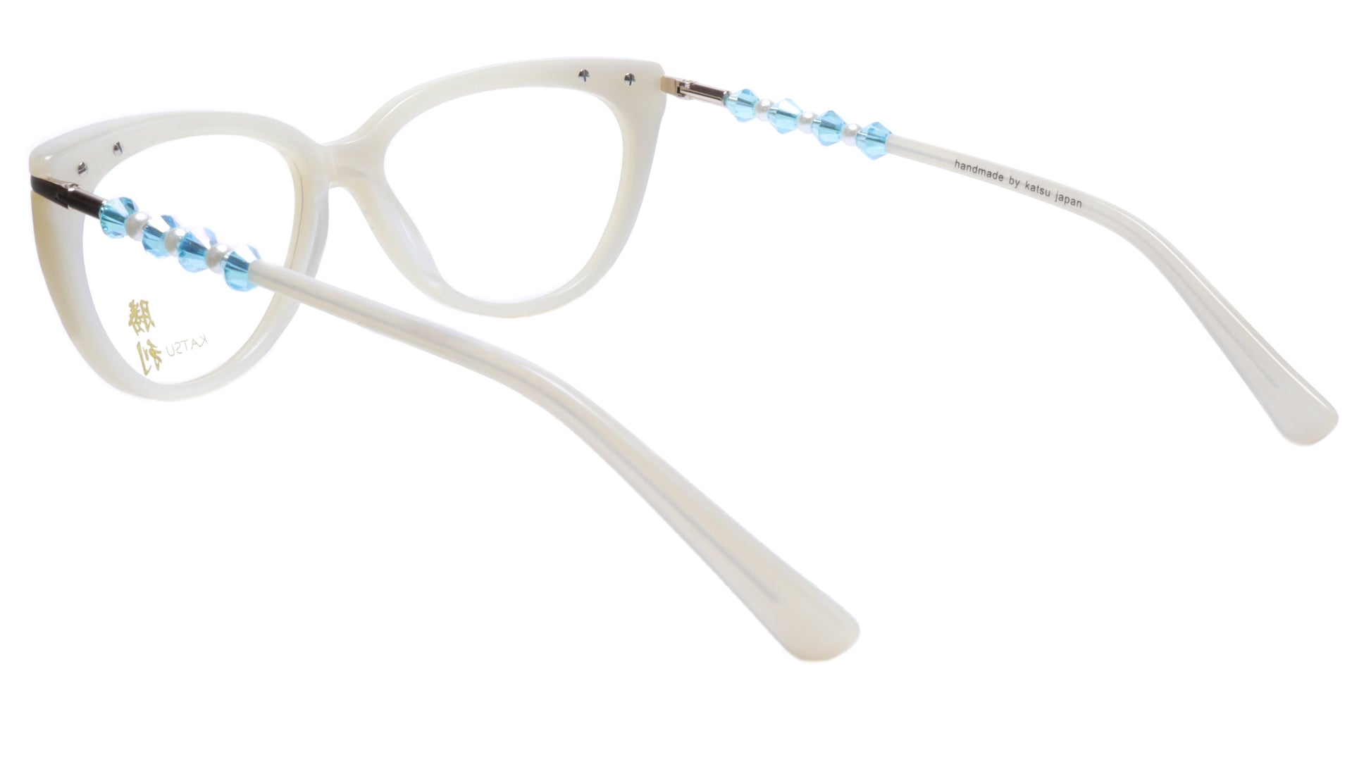 KATSU 8548C C1 Eyeglasses Frame Acetate White Perl 54-16-145 Japan Handmade - Frame Bay