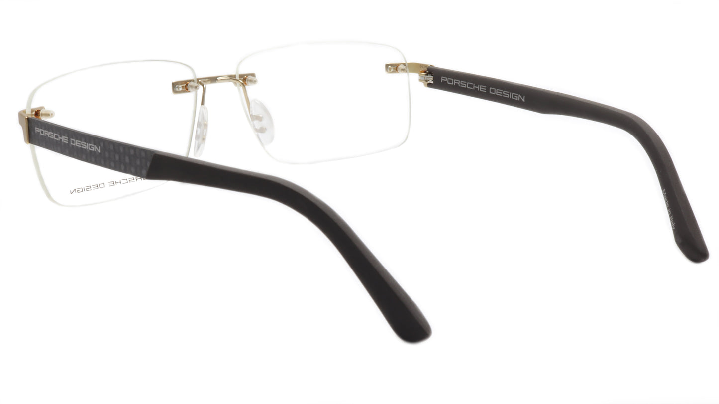 Porsche Design P8236 Dark Brown Matte Gold Eyeglasses Frame Italy 58-14-140, 37 - Frame Bay