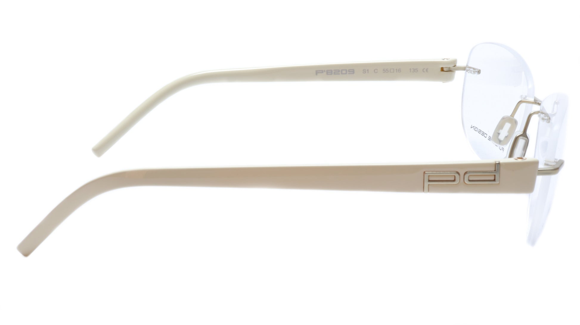 Porsche Design P8209 Anduque White Eyeglasses Frame Italy 55-16-135, 39 - Frame Bay