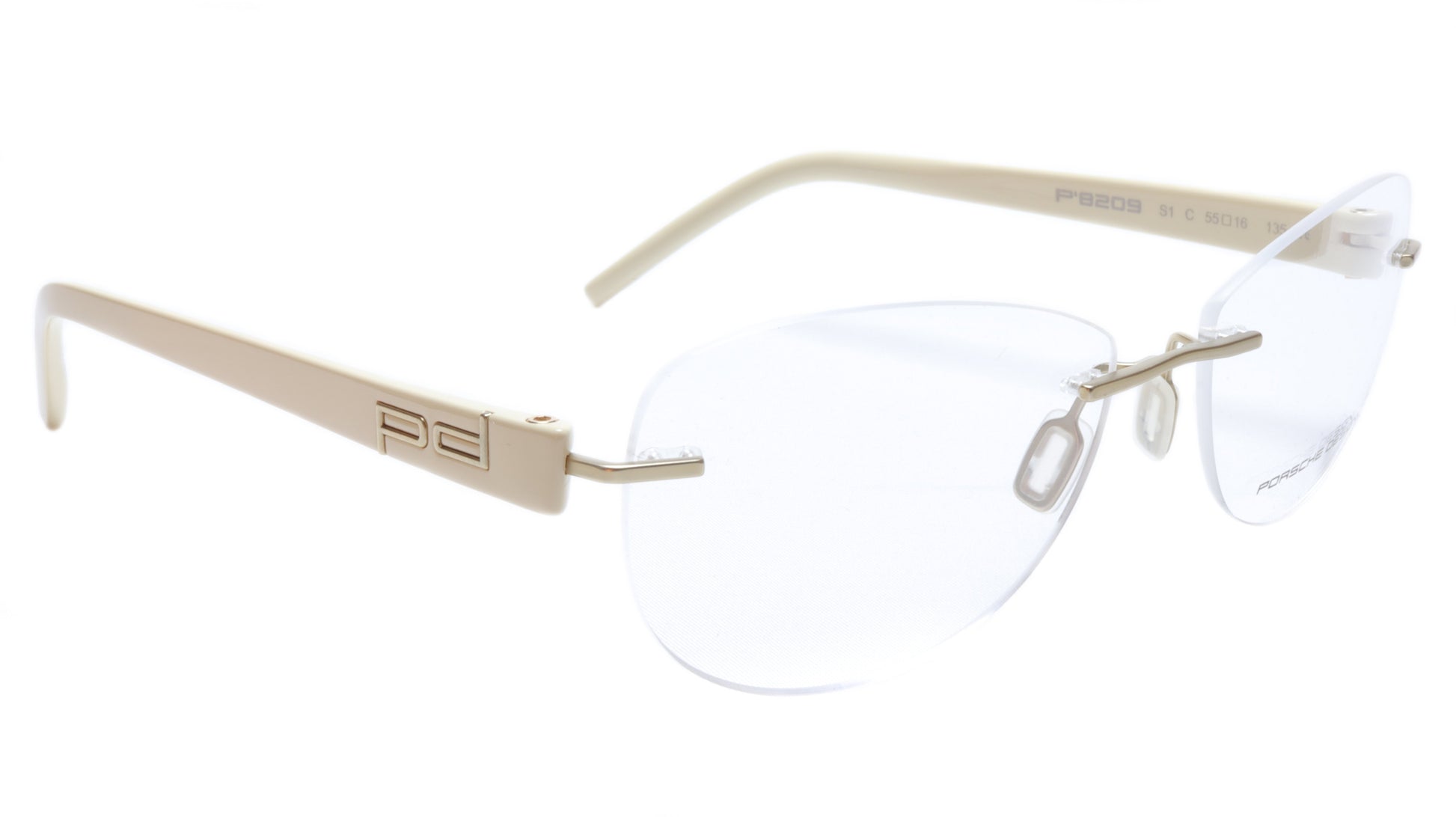Porsche Design P8209 Anduque White Eyeglasses Frame Italy 55-16-135, 39 - Frame Bay