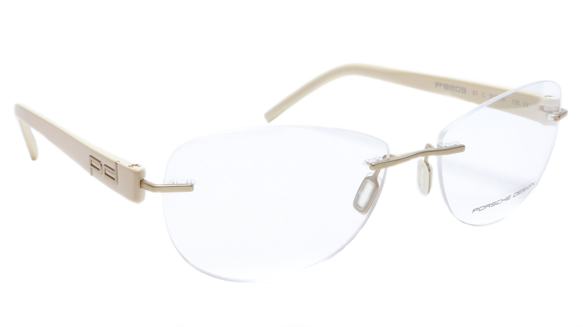 Porsche Design P8209 Anduque White Eyeglasses Frame Italy 55-16-135, 39 - Frame Bay