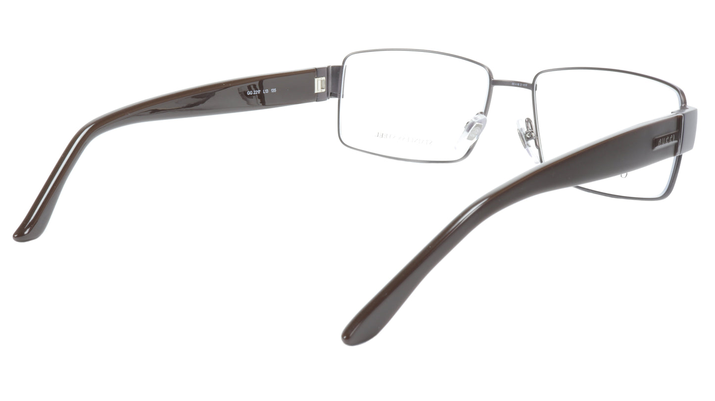 Gucci GG2217 L13 Chocolate Metal Acetate Eyeglasses frame Italy 55-16-135, 35 - Frame Bay