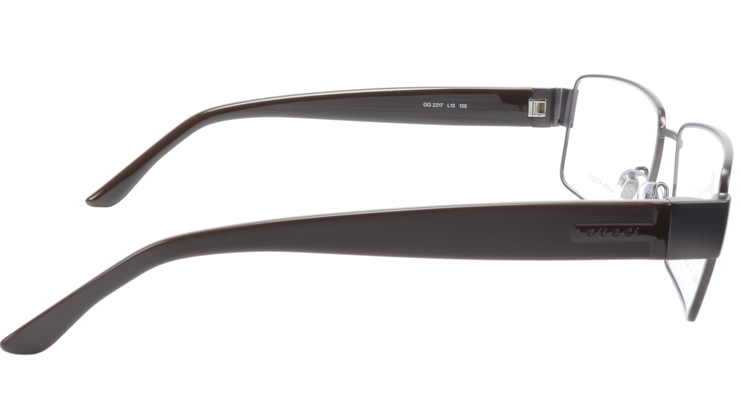 Gucci GG2217 L13 Chocolate Metal Acetate Eyeglasses frame Italy 55-16-135, 35 - Frame Bay