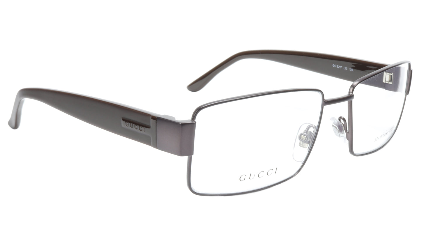Gucci GG2217 L13 Chocolate Metal Acetate Eyeglasses frame Italy 55-16-135, 35 - Frame Bay
