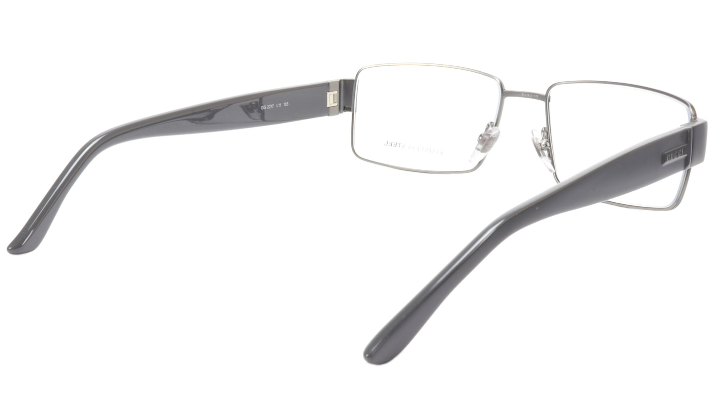 Gucci GG2217 L11 Dark Ruthenium Metal Acetate Eyeglasses Italy 53-16-135, 35 - Frame Bay