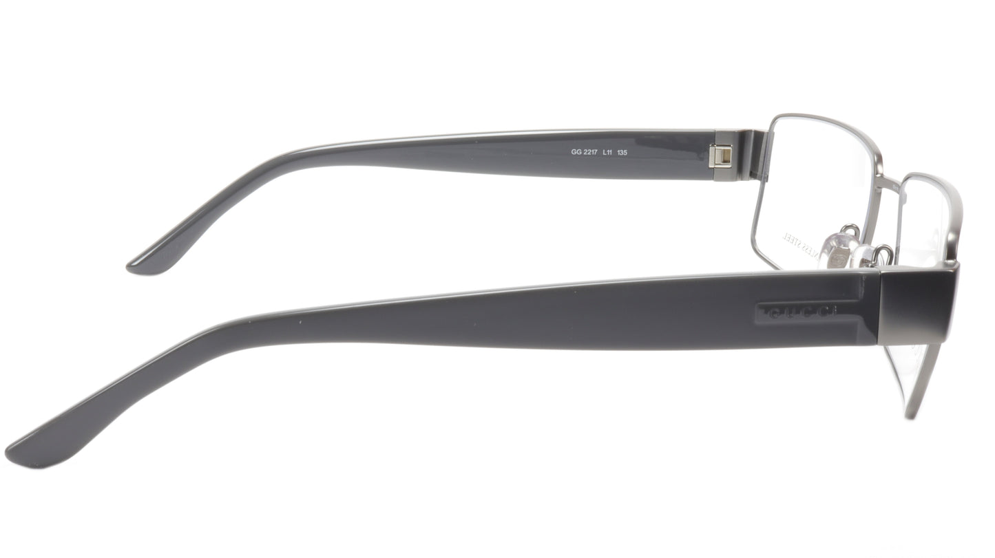 Gucci GG2217 L11 Dark Ruthenium Metal Acetate Eyeglasses Italy 53-16-135, 35 - Frame Bay