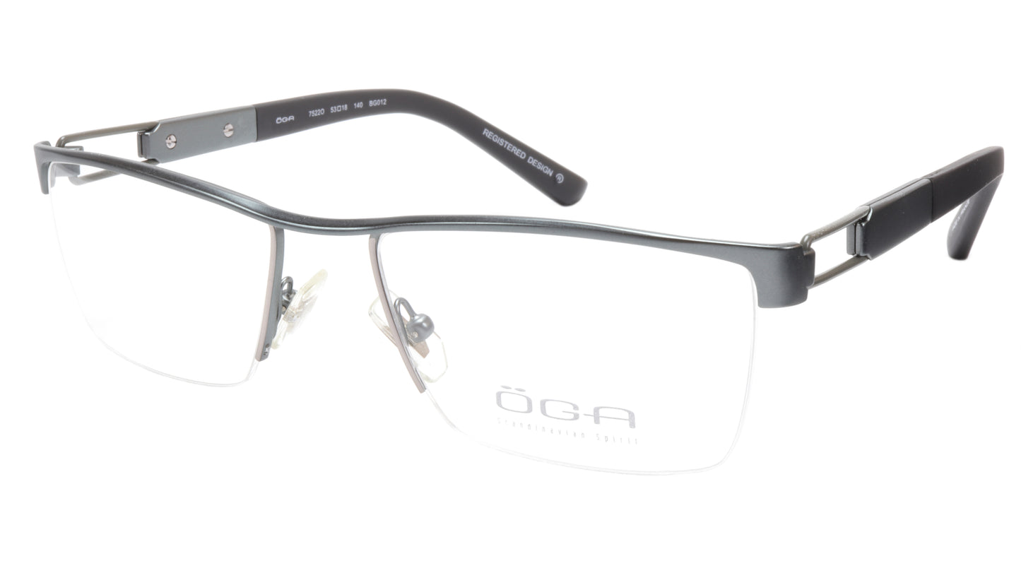 OGA Morel Eyeglasses Frame 75220 BG012 Metal Grey Black France 53-18-140, 33 - Frame Bay