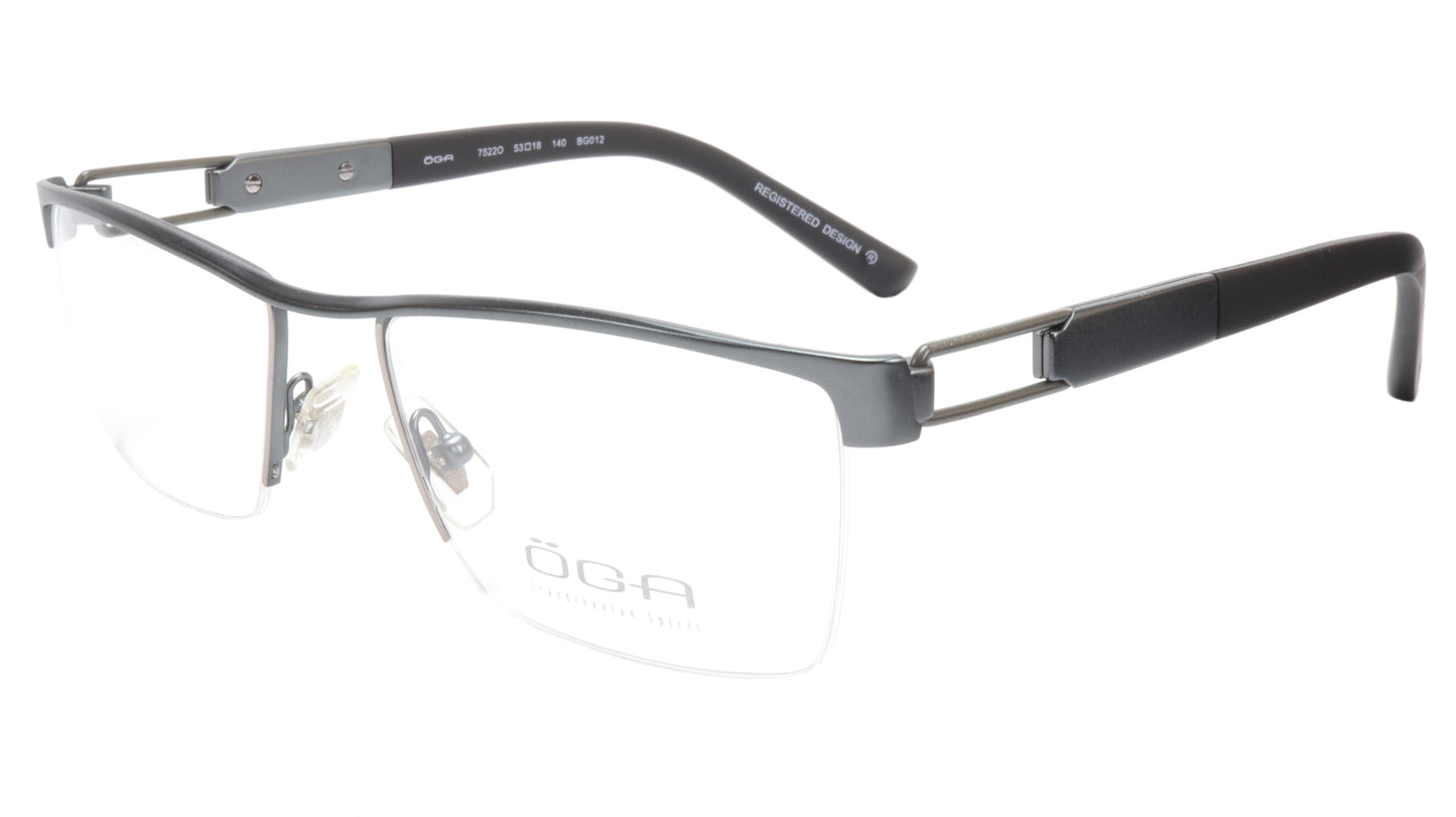 OGA Morel Eyeglasses Frame 75220 BG012 Metal Grey Black France 53-18-140, 33 - Frame Bay