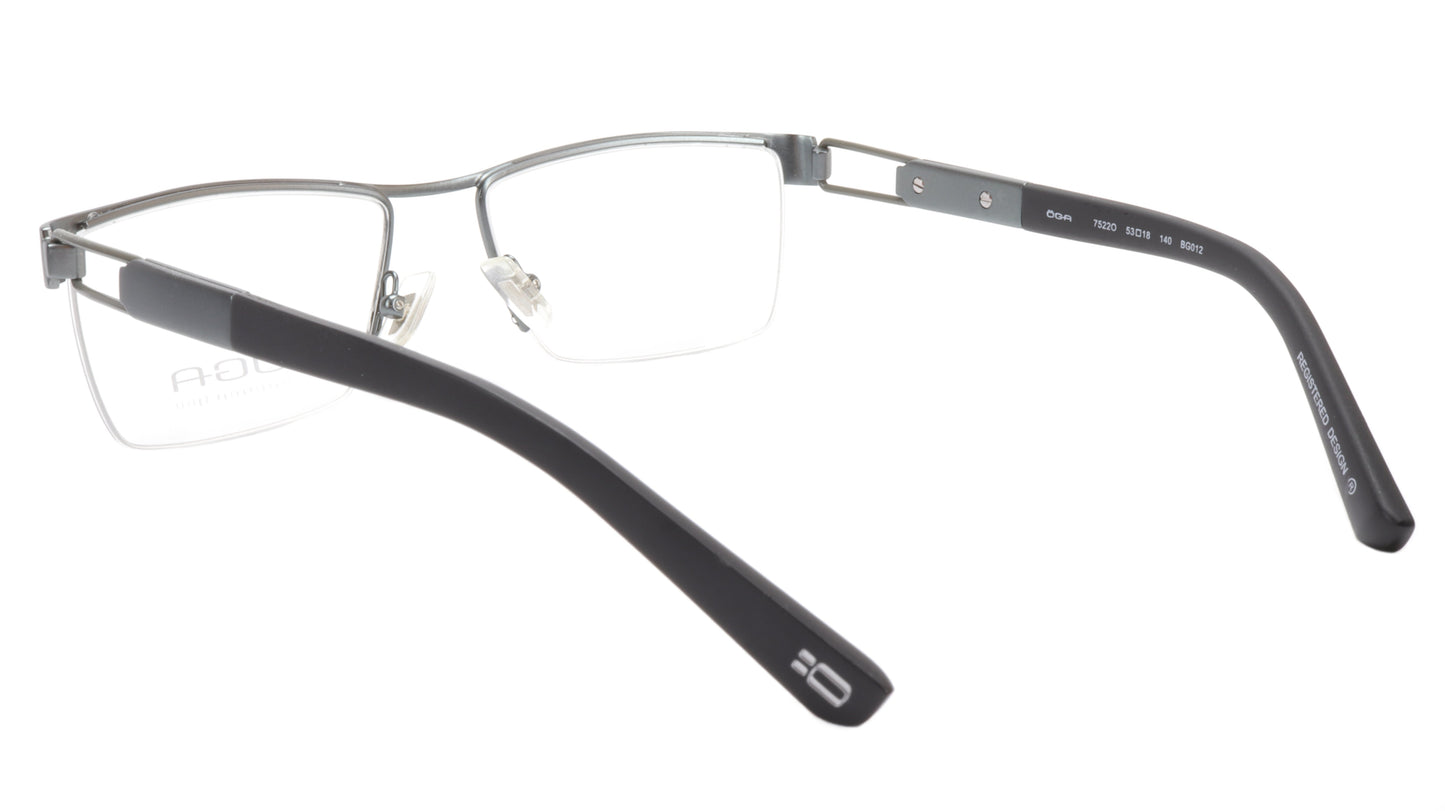 OGA Morel Eyeglasses Frame 75220 BG012 Metal Grey Black France 53-18-140, 33 - Frame Bay