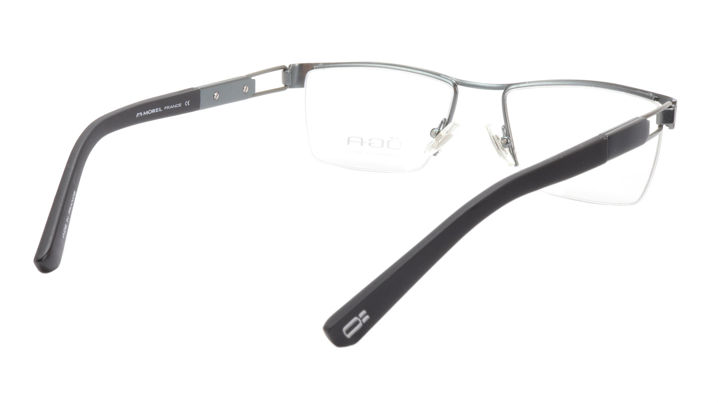 OGA Morel Eyeglasses Frame 75220 BG012 Metal Grey Black France 53-18-140, 33 - Frame Bay