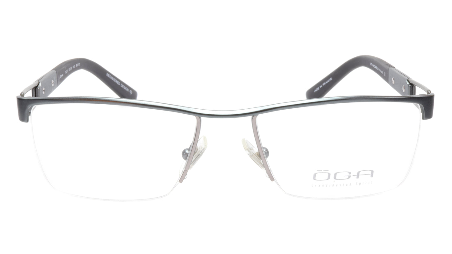 OGA Morel Eyeglasses Frame 75220 BG012 Metal Grey Black France 53-18-140, 33 - Frame Bay