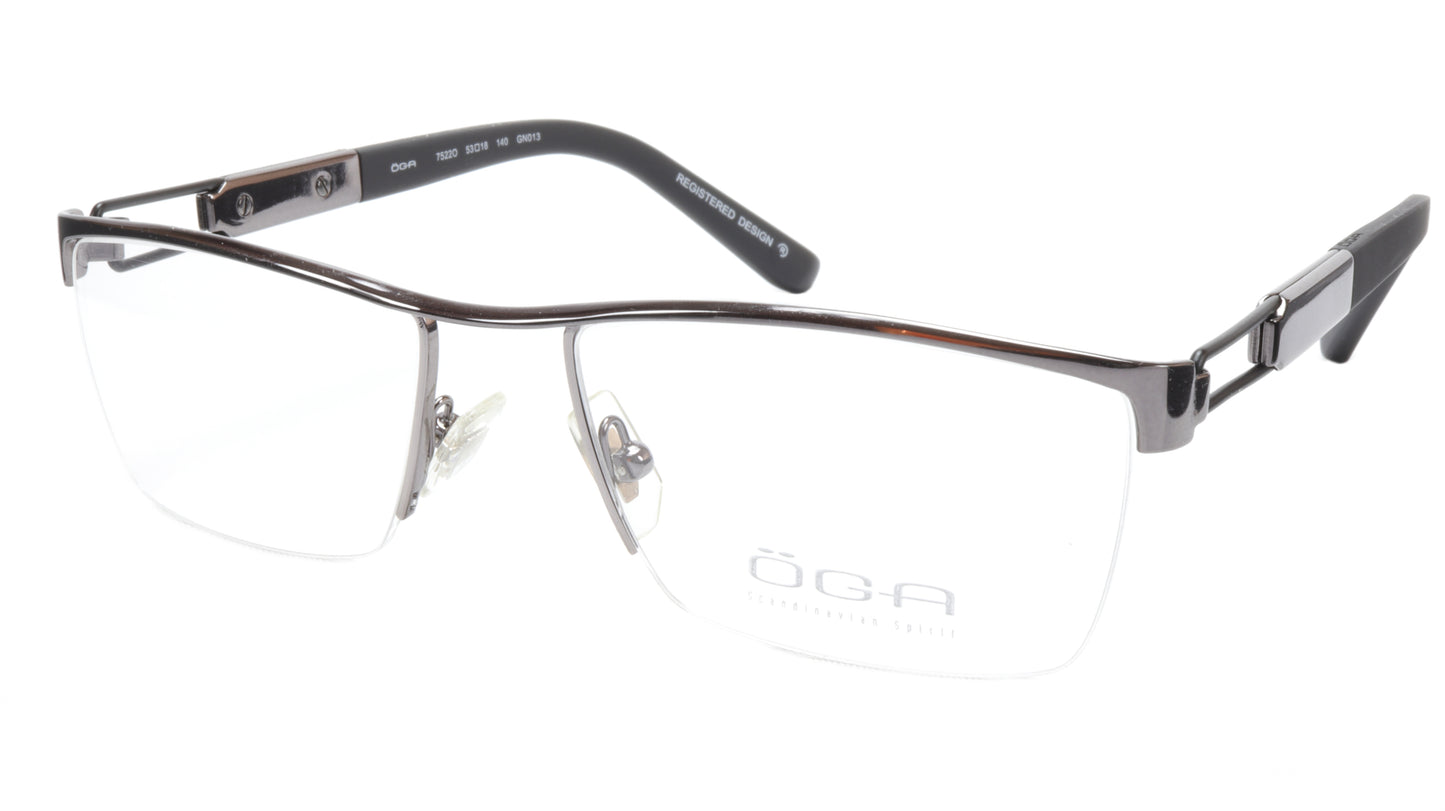 OGA Morel Eyeglasses Frame 75220 GN013 Metal Gunmetal Black France 53-18-140, 33 - Frame Bay