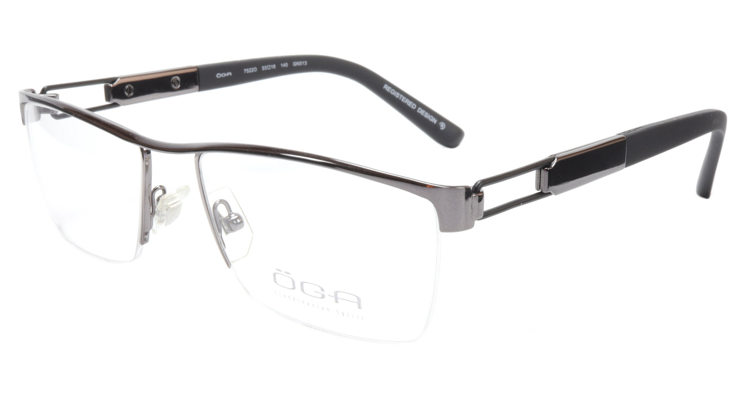 OGA Morel Eyeglasses Frame 75220 GN013 Metal Gunmetal Black France 53-18-140, 33 - Frame Bay