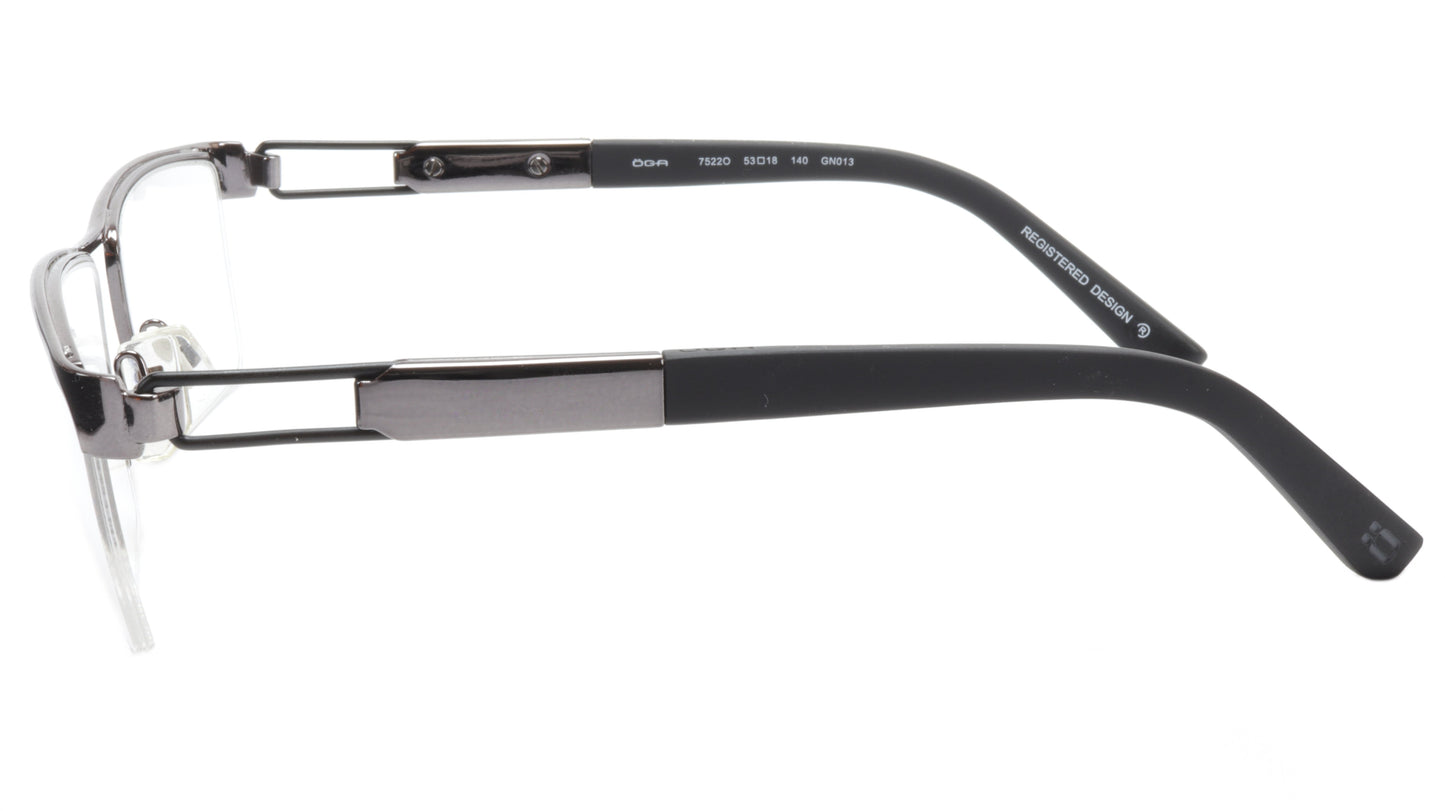 OGA Morel Eyeglasses Frame 75220 GN013 Metal Gunmetal Black France 53-18-140, 33 - Frame Bay