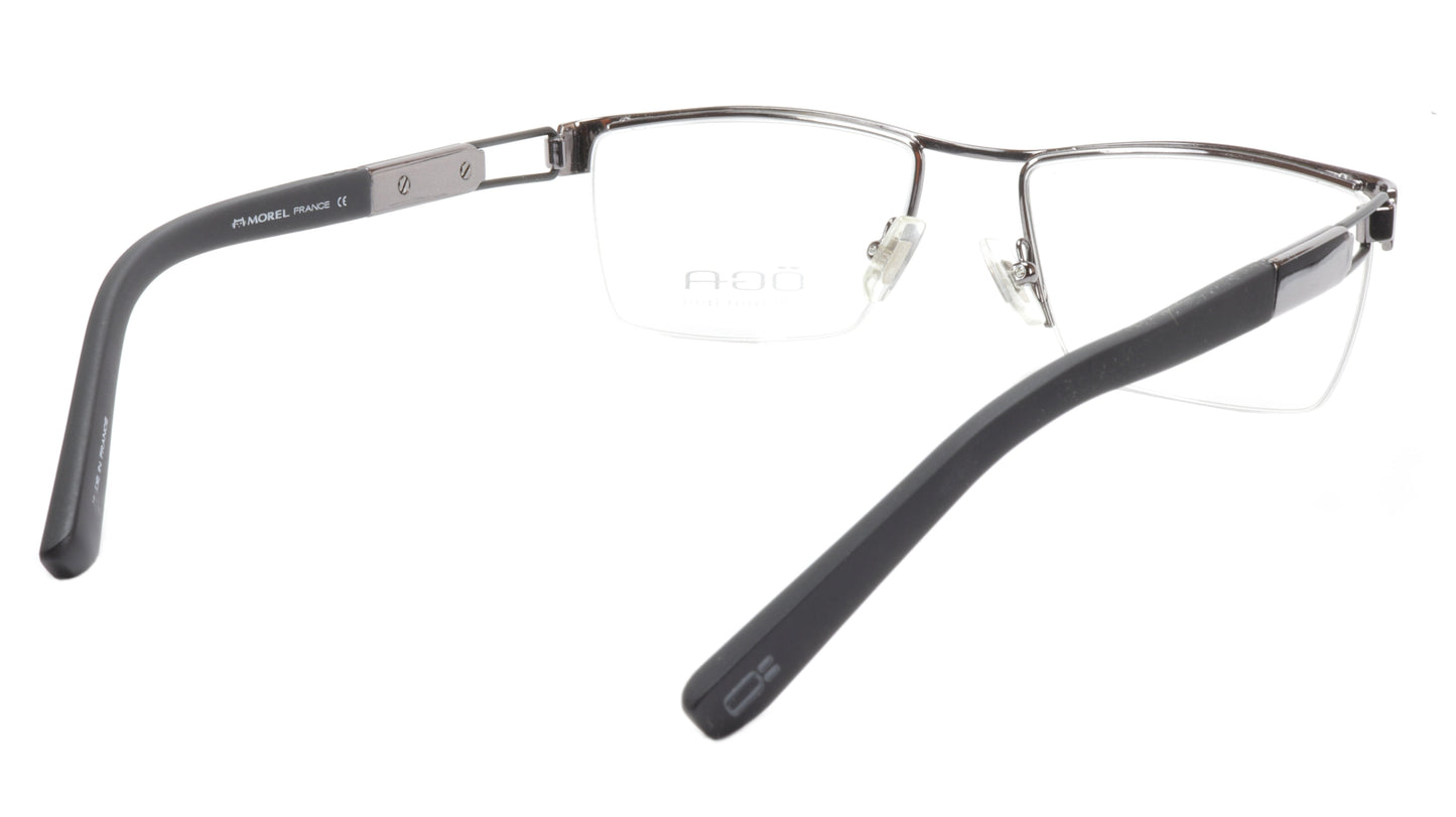 OGA Morel Eyeglasses Frame 75220 GN013 Metal Gunmetal Black France 53-18-140, 33 - Frame Bay