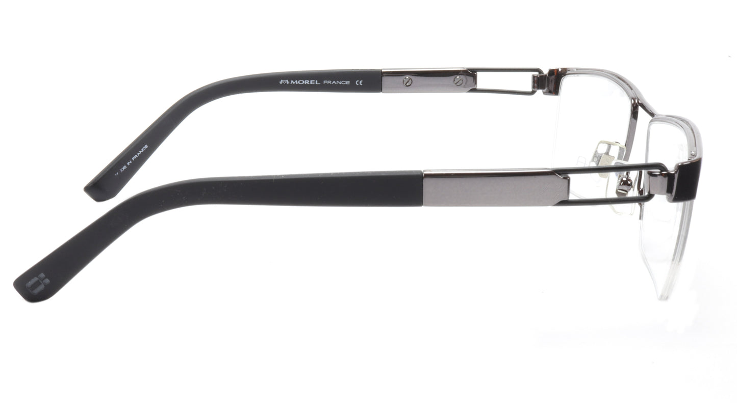 OGA Morel Eyeglasses Frame 75220 GN013 Metal Gunmetal Black France 53-18-140, 33 - Frame Bay