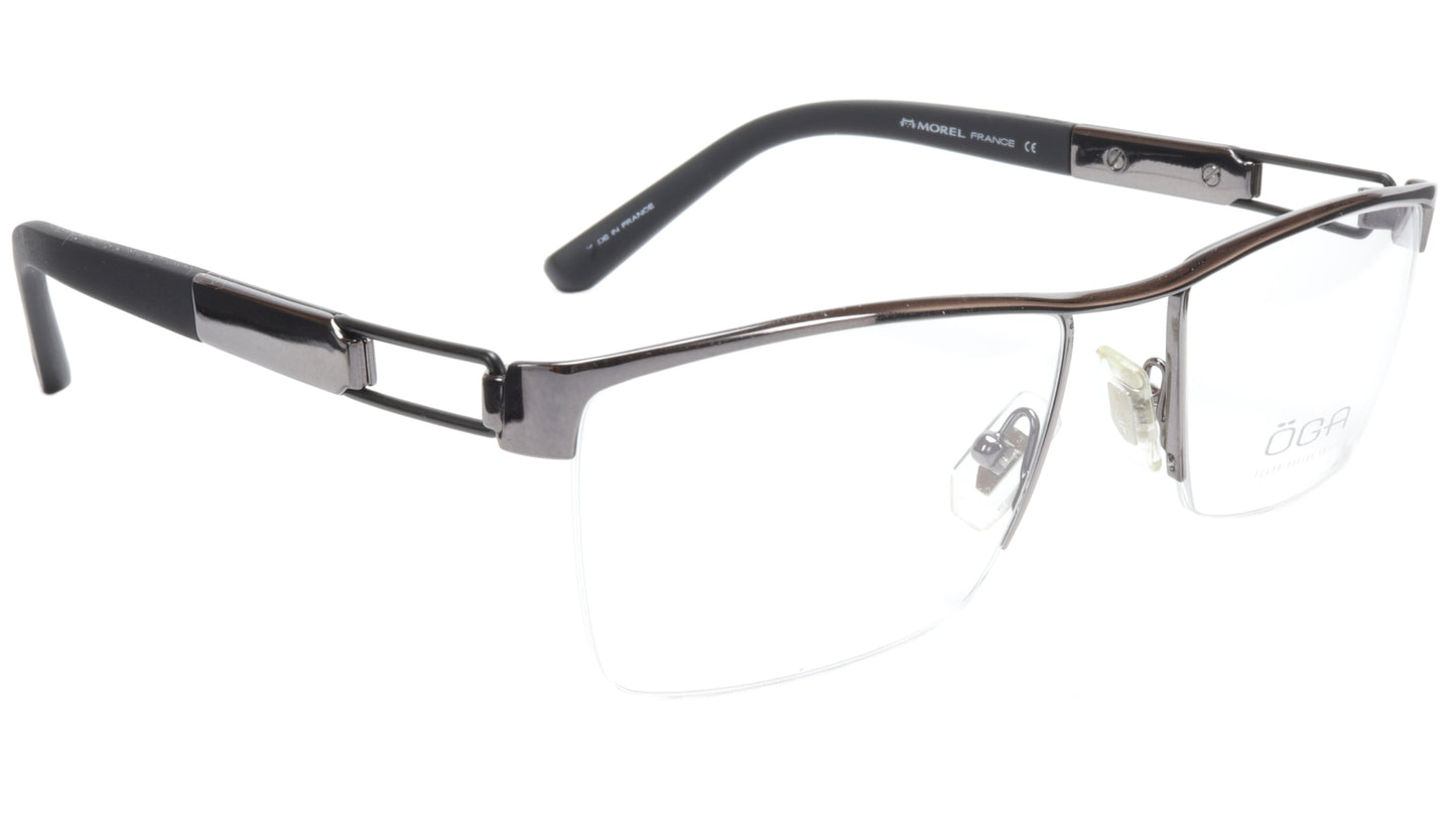 OGA Morel Eyeglasses Frame 75220 GN013 Metal Gunmetal Black France 53-18-140, 33 - Frame Bay