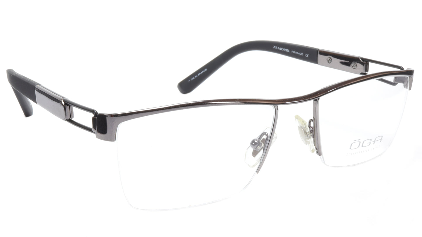 OGA Morel Eyeglasses Frame 75220 GN013 Metal Gunmetal Black France 53-18-140, 33 - Frame Bay
