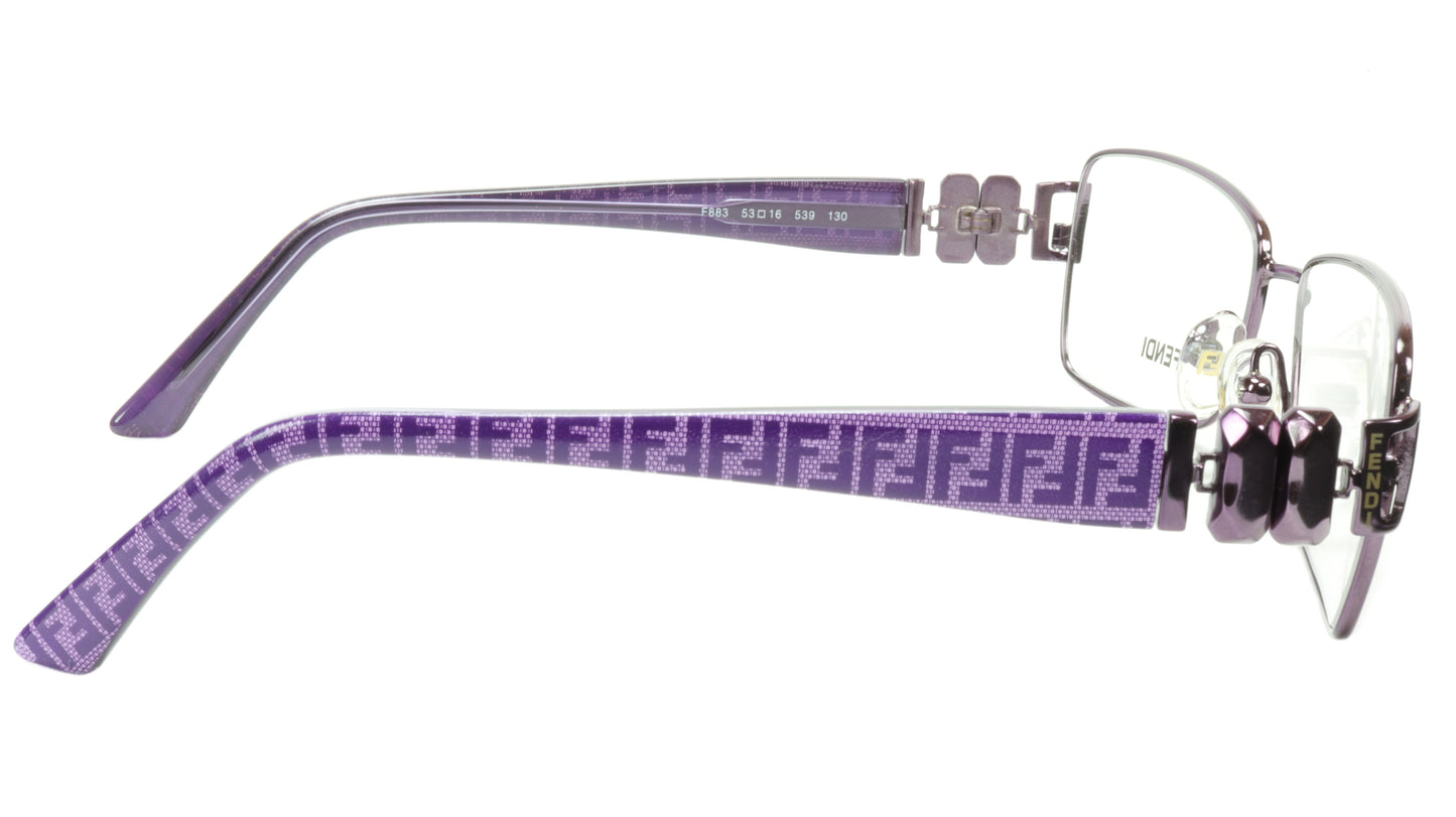 FENDI Eyeglasses Frame F883 (539) Metal Acetate Violet Italy 53-16-130, 33 - Frame Bay