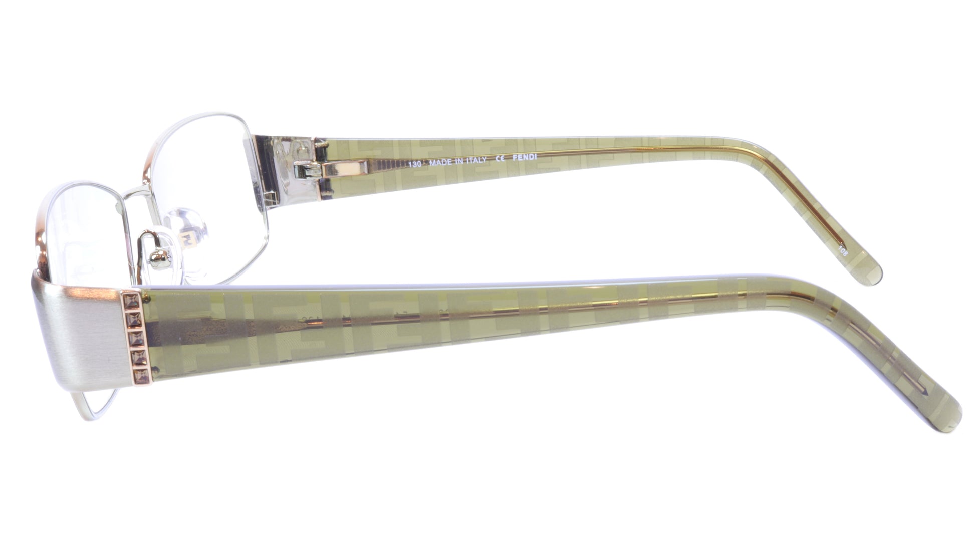FENDI Eyeglasses Frame F908R (317) Metal Acetate Green Italy 54-16-130, 33 - Frame Bay