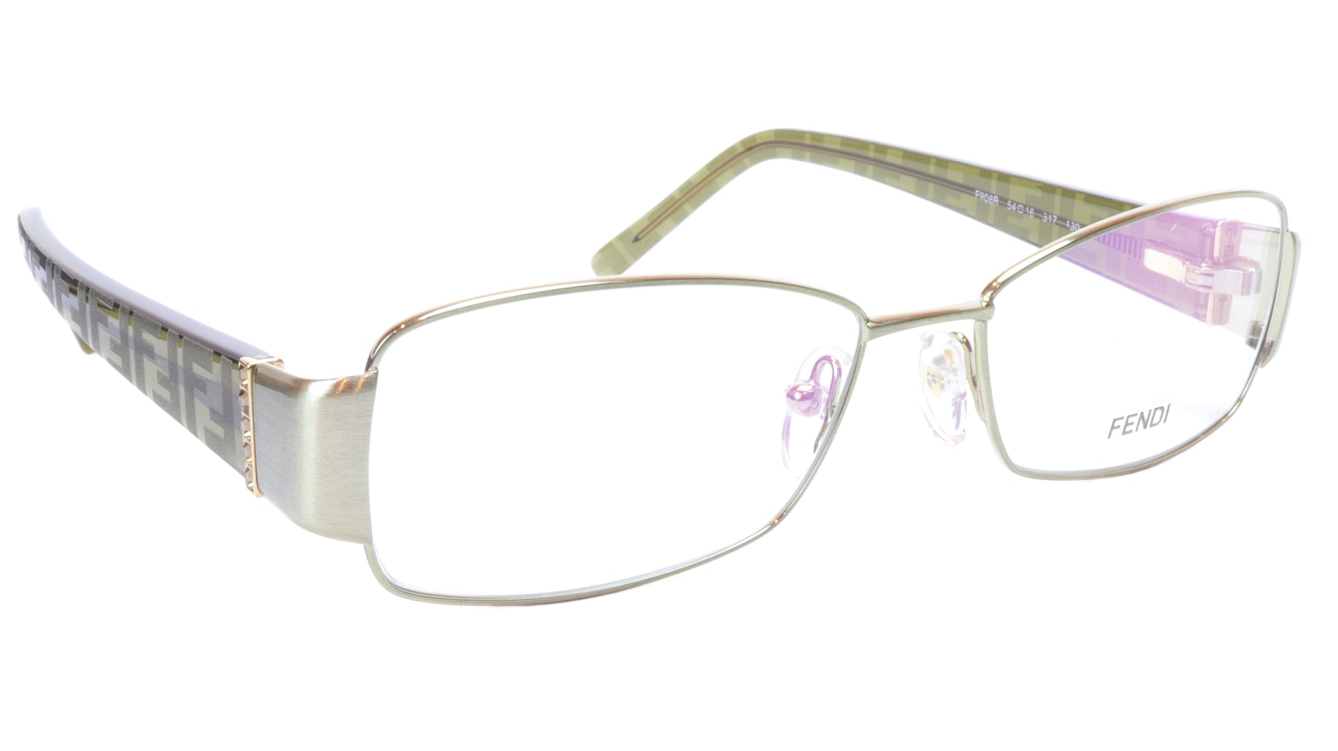 FENDI Eyeglasses Frame F908R (317) Metal Acetate Green Italy 54-16-130, 33 - Frame Bay