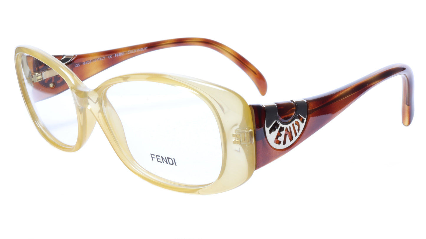 FENDI Eyeglasses Frame F846 (832) Acetate Tangerine Italy Made 53-14-135, 36 - Frame Bay