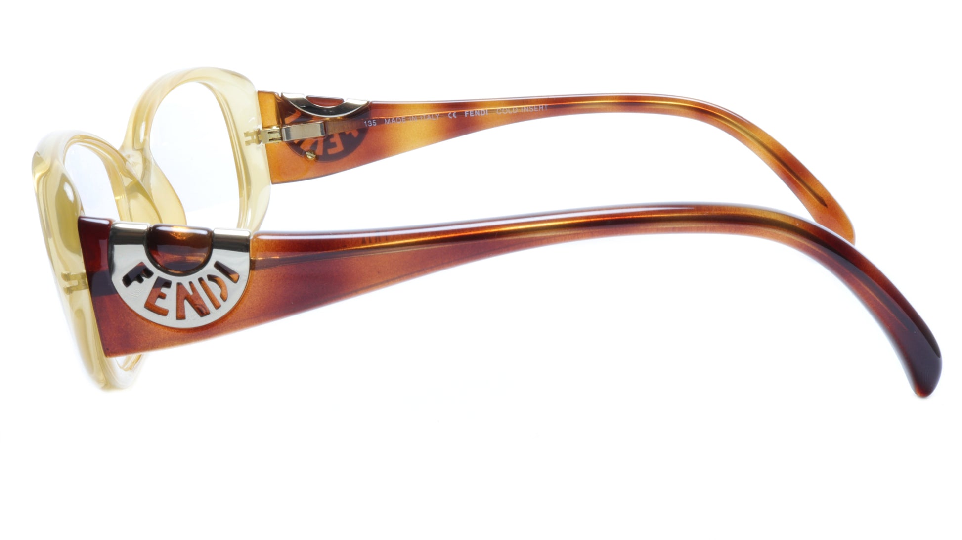FENDI Eyeglasses Frame F846 (832) Acetate Tangerine Italy Made 53-14-135, 36 - Frame Bay