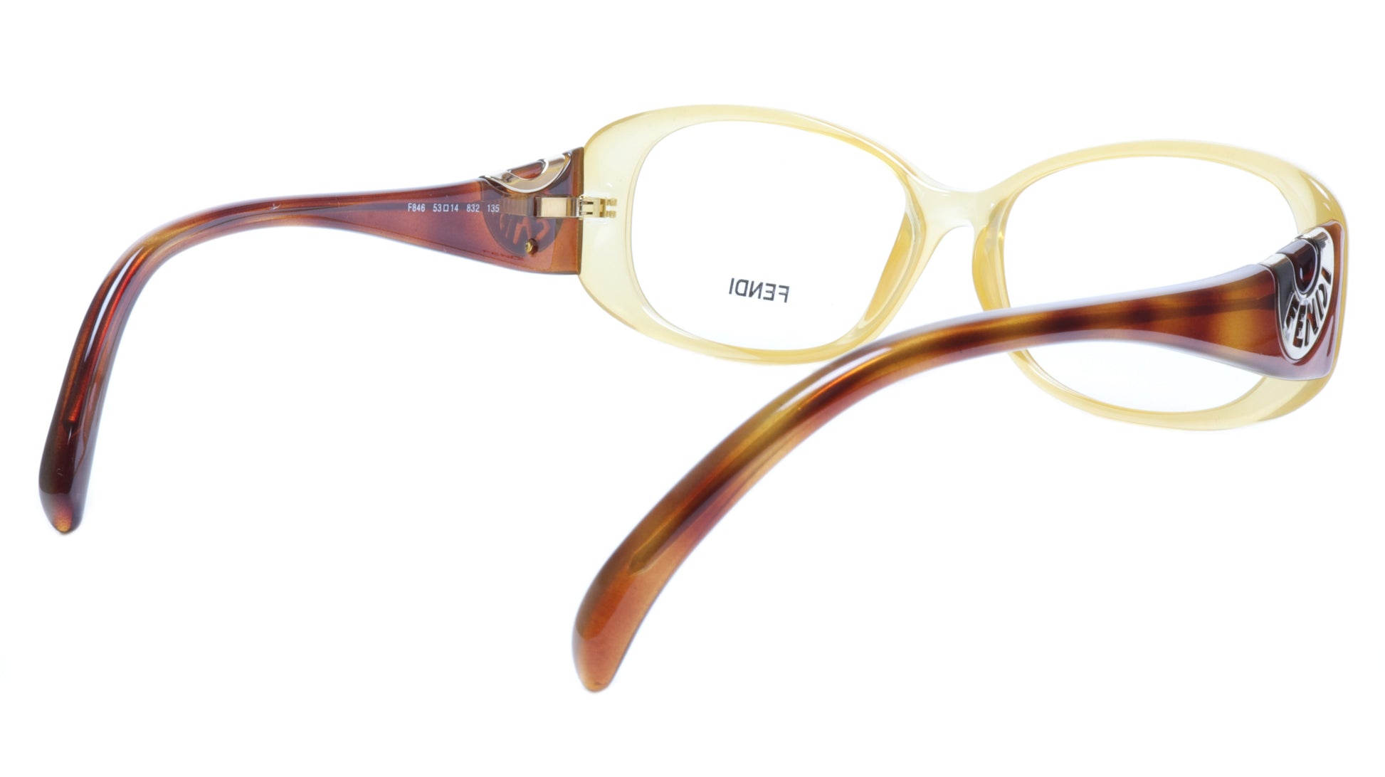 FENDI Eyeglasses Frame F846 (832) Acetate Tangerine Italy Made 53-14-135, 36 - Frame Bay