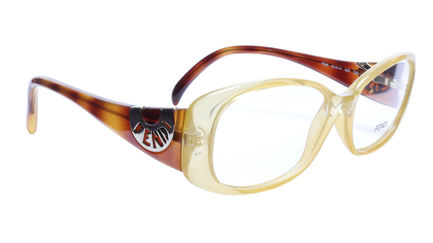 FENDI Eyeglasses Frame F846 (832) Acetate Tangerine Italy Made 53-14-135, 36 - Frame Bay