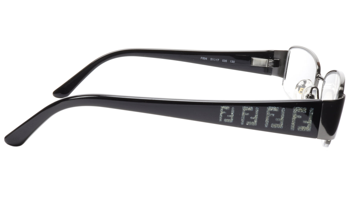 FENDI Eyeglasses Frame F894 (035) Metal Dark Gunmetal Italy Made 51-17-130, 28 - Frame Bay