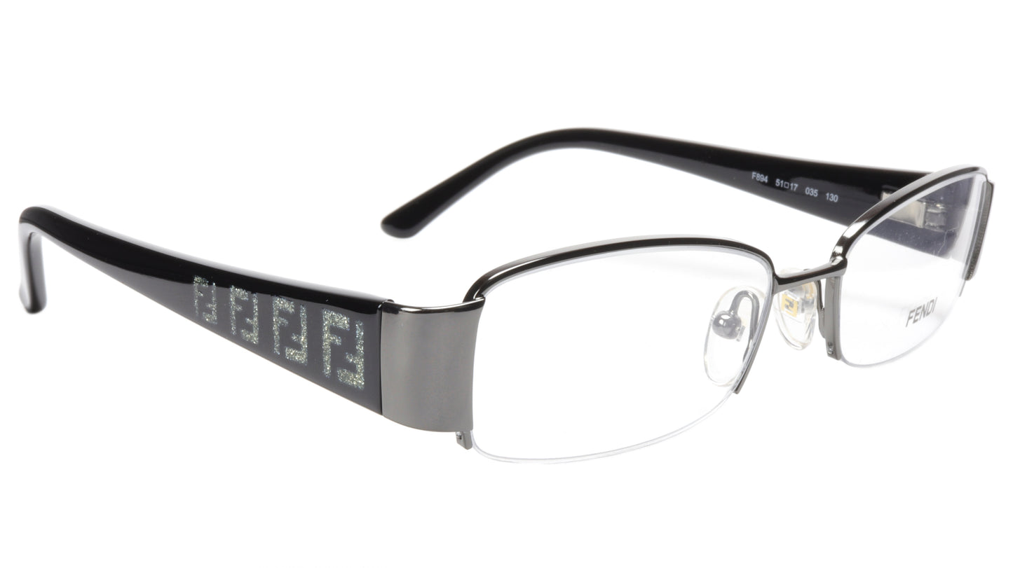 FENDI Eyeglasses Frame F894 (035) Metal Dark Gunmetal Italy Made 51-17-130, 28 - Frame Bay