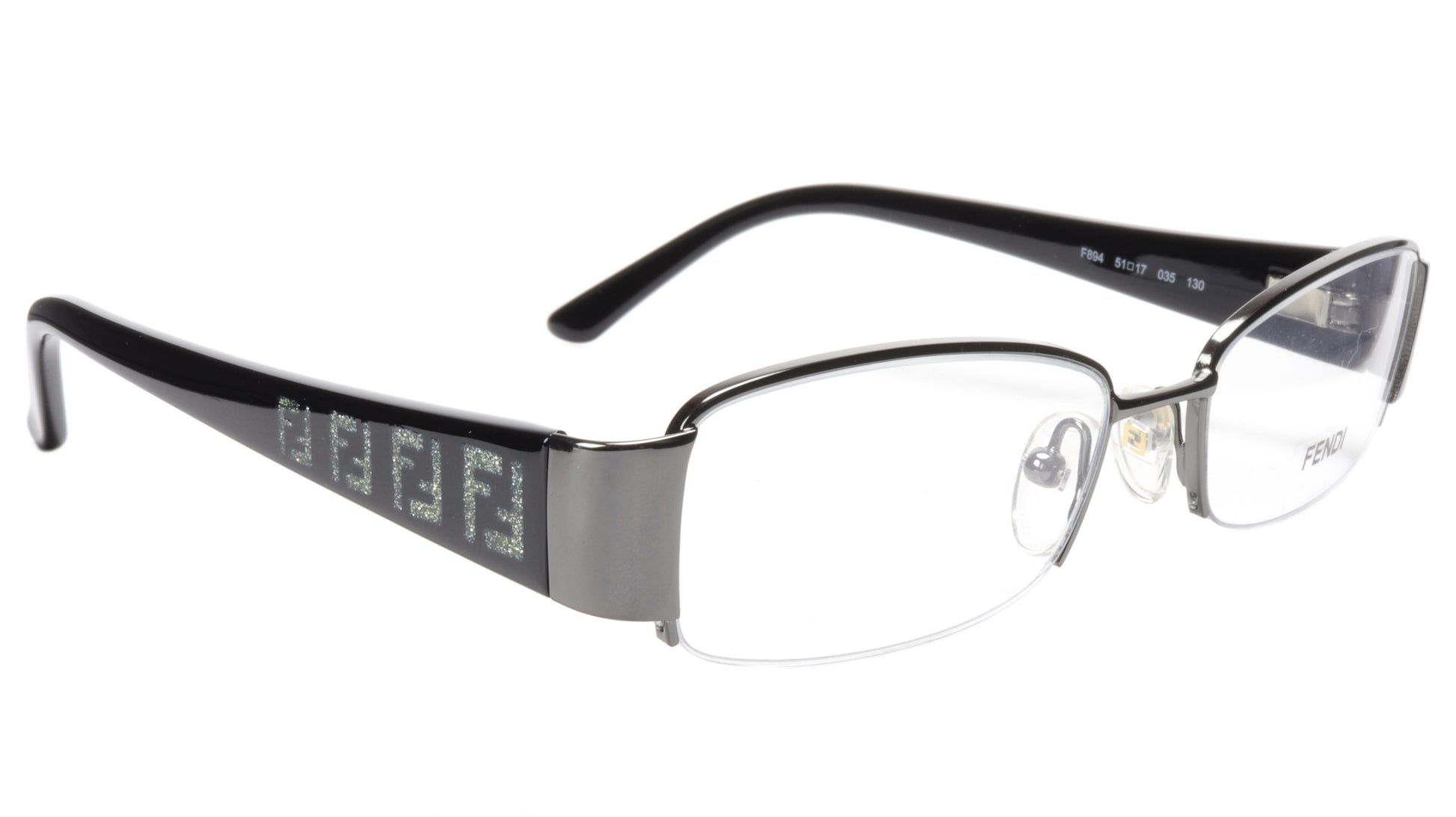 FENDI Eyeglasses Frame F894 (035) Metal Dark Gunmetal Italy Made 51-17-130, 28 - Frame Bay