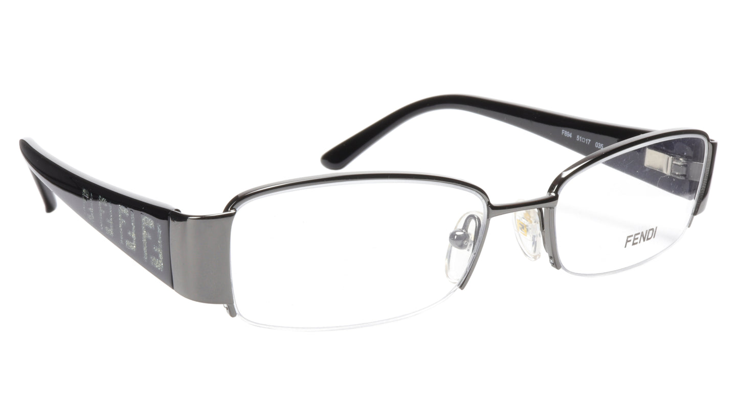FENDI Eyeglasses Frame F894 (035) Metal Dark Gunmetal Italy Made 51-17-130, 28 - Frame Bay