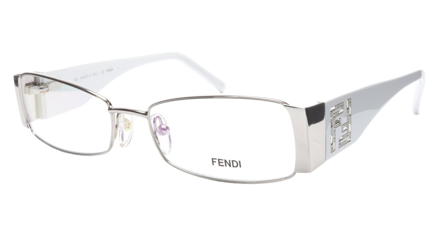 FENDI Eyeglasses Frame F923R (028) Metal Chrome White Italy Made 52-16-135, 28 - Frame Bay
